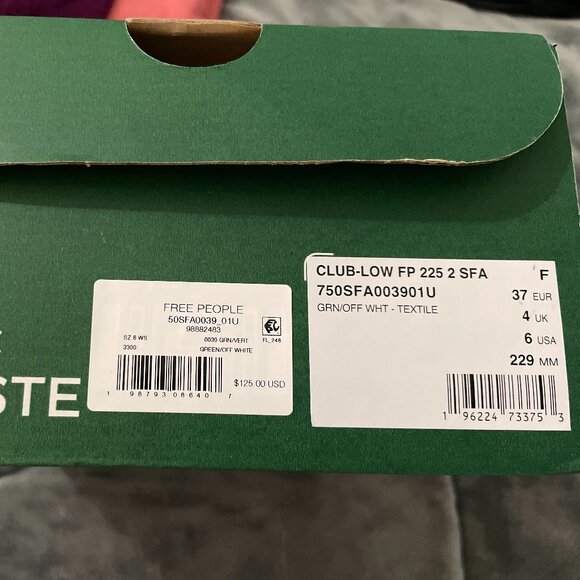 NIB Lacoste For FP Movement Free People Club Low Sneakers US Size 6 EU 37 $125 - Picture 4 of 8
